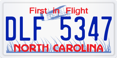 NC license plate DLF5347