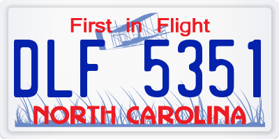 NC license plate DLF5351