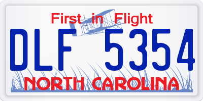 NC license plate DLF5354