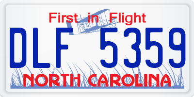 NC license plate DLF5359