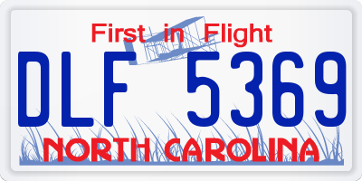 NC license plate DLF5369