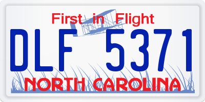 NC license plate DLF5371