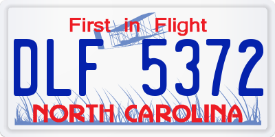 NC license plate DLF5372
