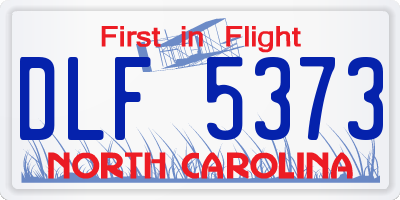 NC license plate DLF5373