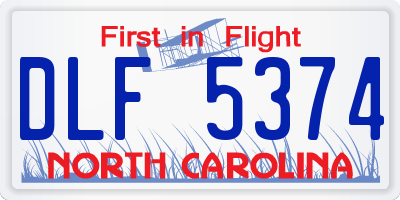 NC license plate DLF5374