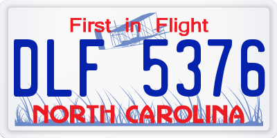 NC license plate DLF5376