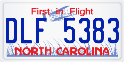 NC license plate DLF5383