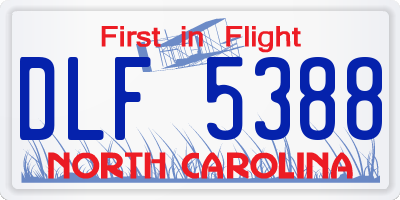 NC license plate DLF5388
