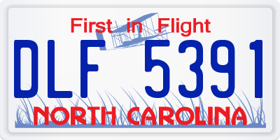 NC license plate DLF5391