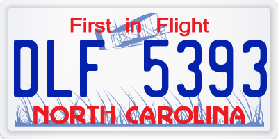 NC license plate DLF5393