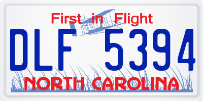 NC license plate DLF5394