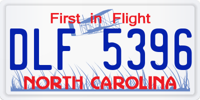 NC license plate DLF5396