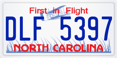 NC license plate DLF5397
