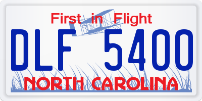NC license plate DLF5400