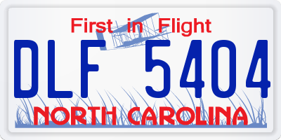 NC license plate DLF5404