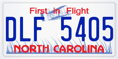 NC license plate DLF5405