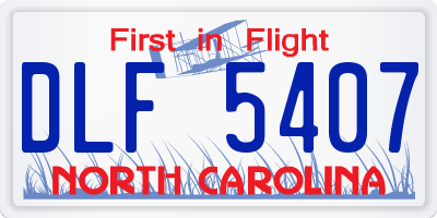 NC license plate DLF5407