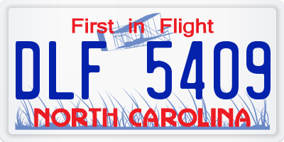 NC license plate DLF5409