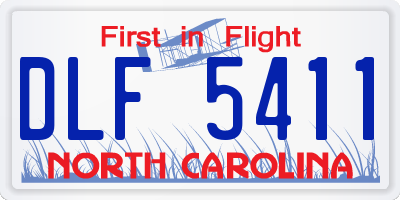 NC license plate DLF5411