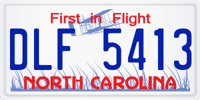 NC license plate DLF5413