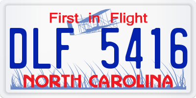 NC license plate DLF5416