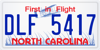 NC license plate DLF5417