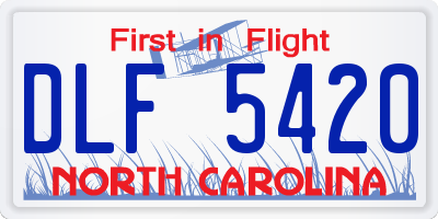NC license plate DLF5420