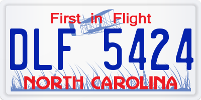 NC license plate DLF5424