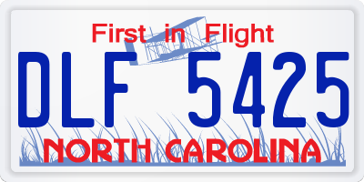NC license plate DLF5425