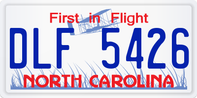 NC license plate DLF5426