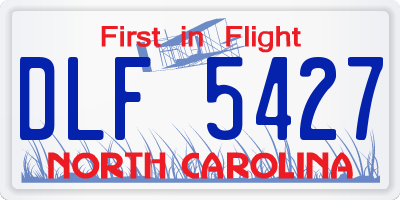 NC license plate DLF5427