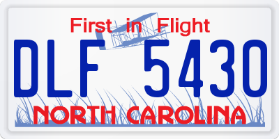 NC license plate DLF5430