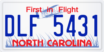 NC license plate DLF5431