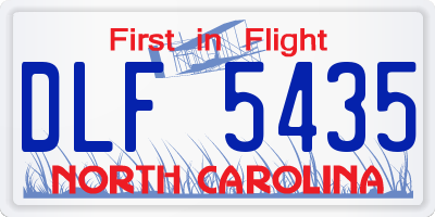 NC license plate DLF5435
