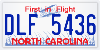 NC license plate DLF5436