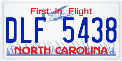 NC license plate DLF5438