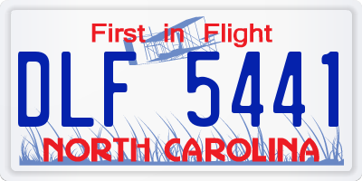 NC license plate DLF5441
