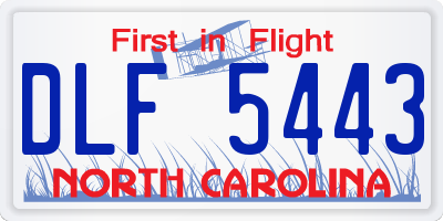 NC license plate DLF5443