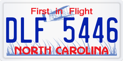 NC license plate DLF5446