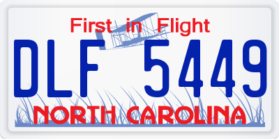 NC license plate DLF5449