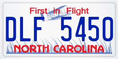 NC license plate DLF5450
