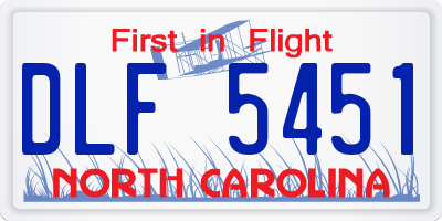 NC license plate DLF5451