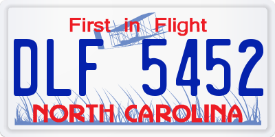 NC license plate DLF5452