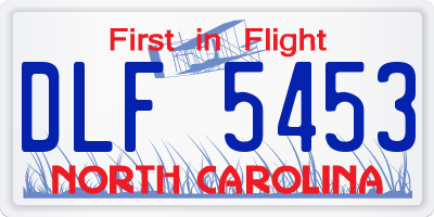 NC license plate DLF5453
