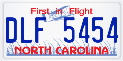 NC license plate DLF5454