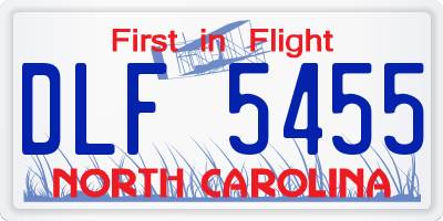 NC license plate DLF5455