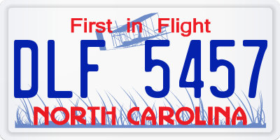 NC license plate DLF5457
