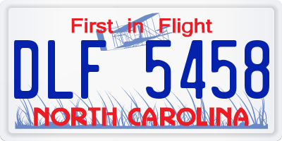 NC license plate DLF5458