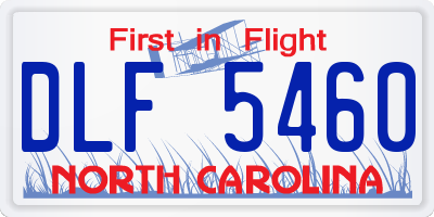 NC license plate DLF5460