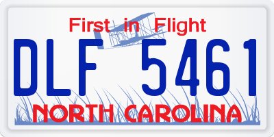NC license plate DLF5461